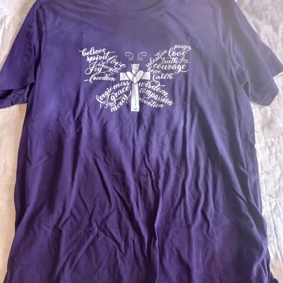 3 Christian Womans Tees XL Bella+Canvas Green Purple Gray Everyday Wear🙏 - Picture 4 of 16